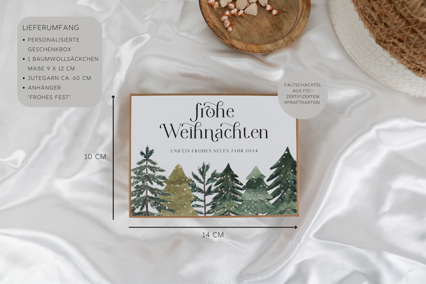 Weihnachtskarte - Geschenkbox "Frohe Weihnachten wünsche"