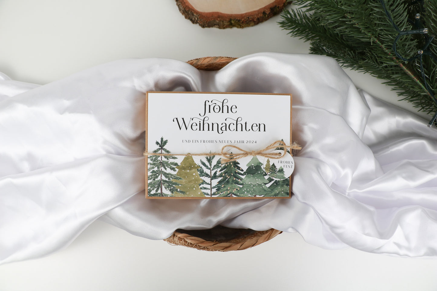 Weihnachtskarte - Geschenkbox "Frohe Weihnachten wünsche"