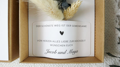 Geldgeschenk Hochzeit mit Eukalyptusstrauß - Geschenkbox zur Hochzeit