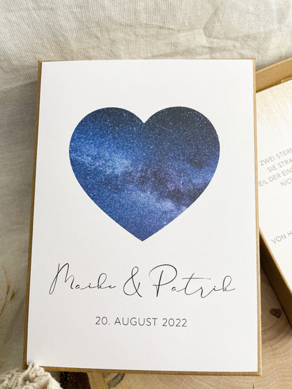 Geschenkbox zur Hochzeit STARS | Personalisierbar | Geldgeschenk Hochzeit | Geschenkschachtel für Brautpaar