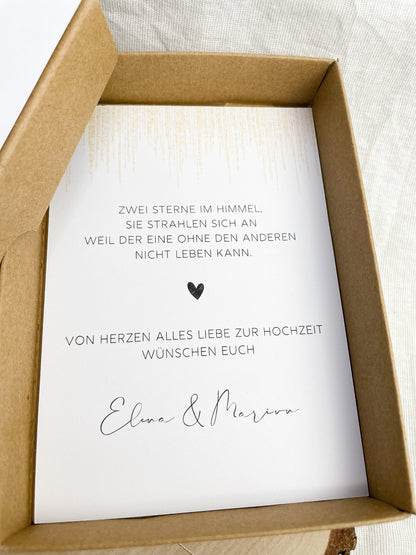 Geschenkbox zur Hochzeit STARS | Personalisierbar | Geldgeschenk Hochzeit | Geschenkschachtel für Brautpaar