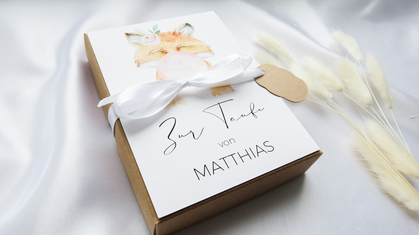 Geschenk für Taufe - Geschenkbox "FUCHS"